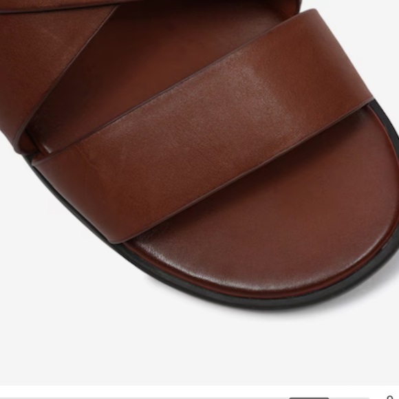 Vince Camuto Men’s COGNAC Waely Criss Cross Leather Upper Slide Sandal NEW NIB - Picture 8 of 16